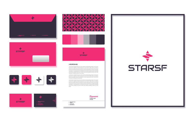 Branding Star Galaxy Space Logo With Initial Letter SF Logo Template