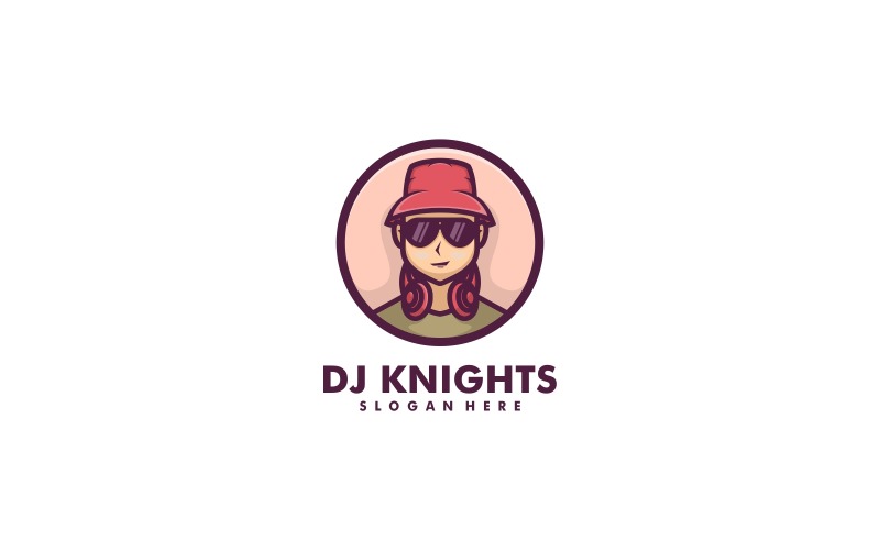 Dj Knight cartoon Character Logo Logo Template