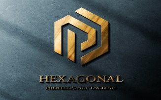 Hexagonal Tagline Logo Teamplate
