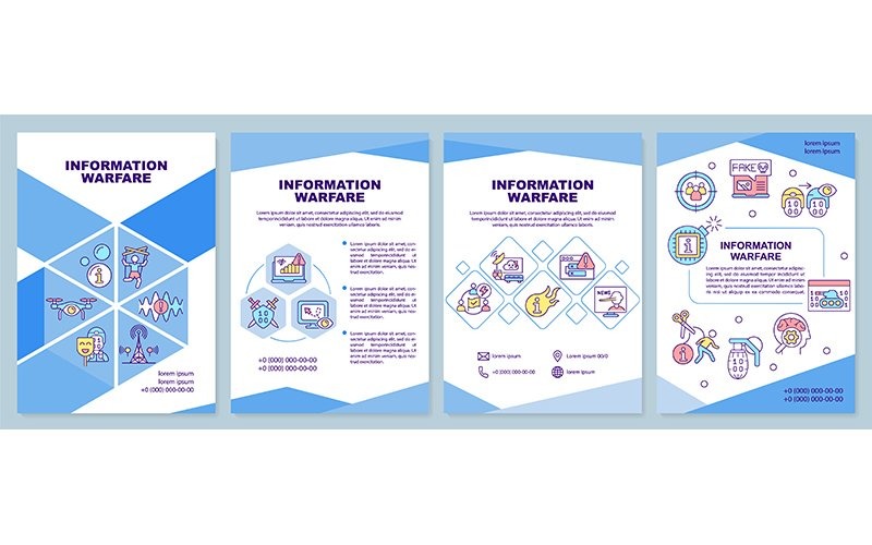 Information Warfare Blue Brochure Template Corporate Identity