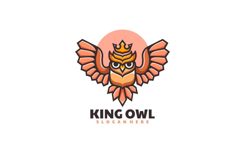 King Owl Simple Mascot Logo Logo Template