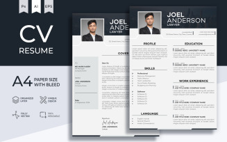 Lawyer CV Resume Template And Cover Letter