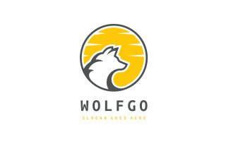 Wolf Animal in Nature Logo Template