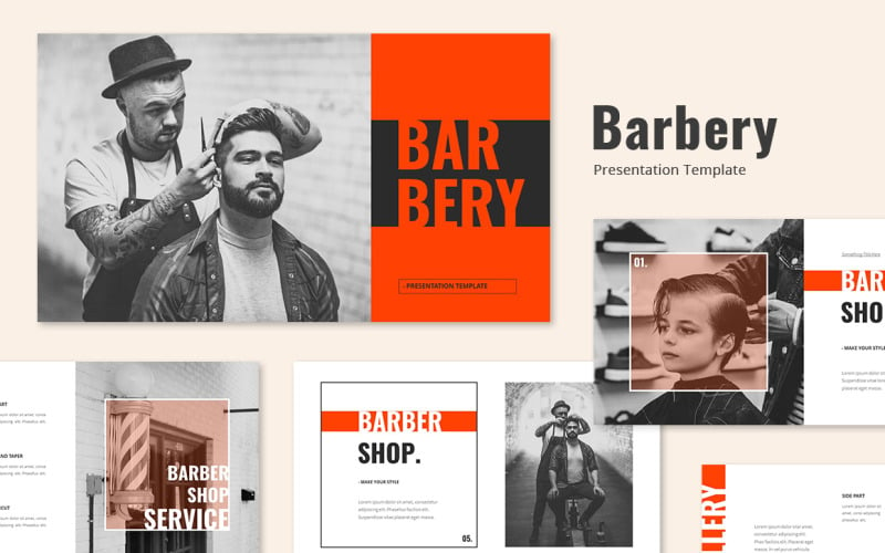 Barbery - Barbershop Powerpoint PowerPoint Template