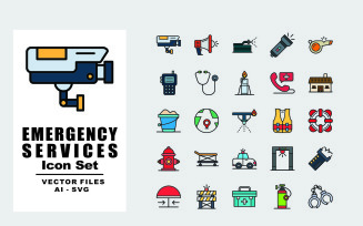 Emergency Services 25 Icons Pack