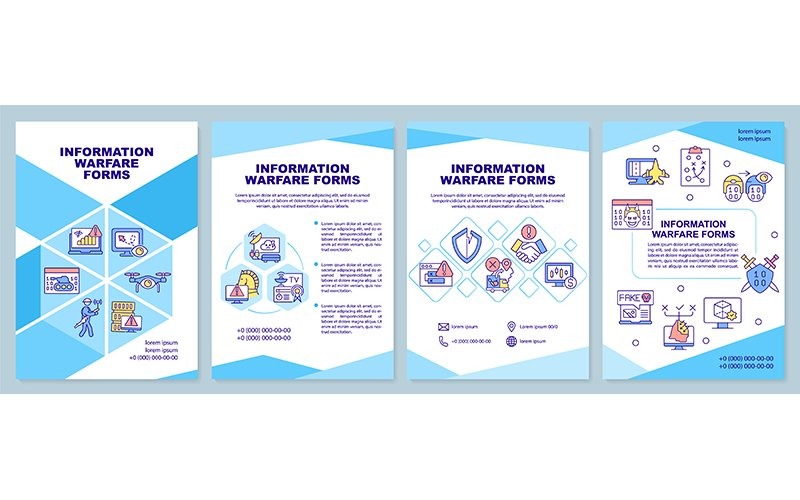 Infomation Warfare Forms Blue Brochure Template Corporate Identity