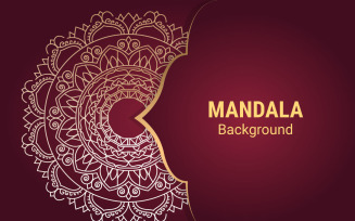 Luxury ornamental mandala design in golden background