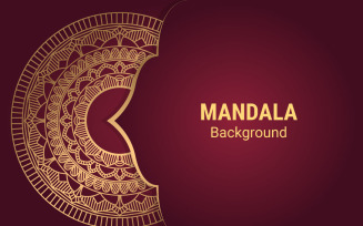Mandala pattern golden and red good mood