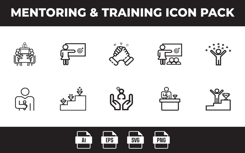 Mentoring & Training Icon Pack-1 Icon Set
