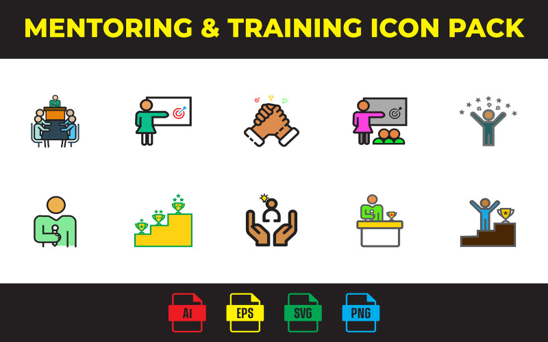 Mentoring & Training Icon Pack-3 Icon Set