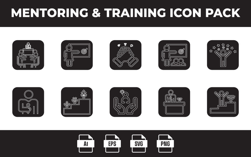 Mentoring & Training Icon Pack-4 Icon Set