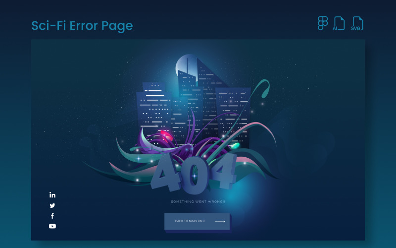 Sci-Fi 404 Error Page Design UI Element