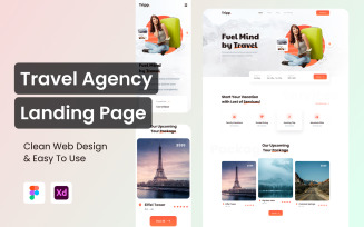 Travel Agency Web Landing Page UI Elements