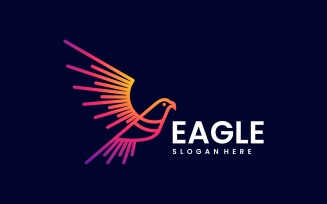 Eagle Line Art Gradient Logo Design