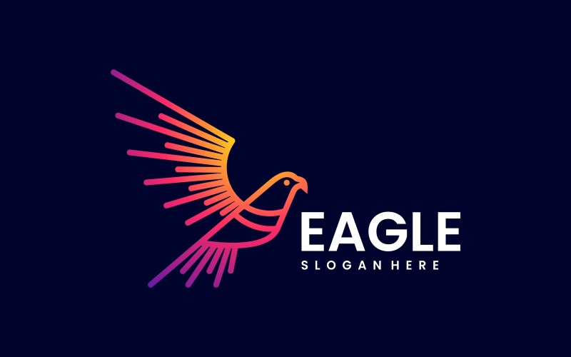 Eagle Line Art Gradient Logo Design Logo Template