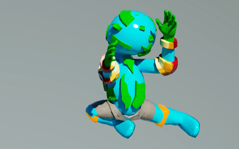 Earth Man 3d model Rigged And Animated VR / AR / low-poly 3d model Model