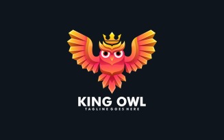 King Owl Gradient Logo Style