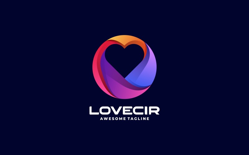 Love Circle Gradient Colorful Logo Logo Template