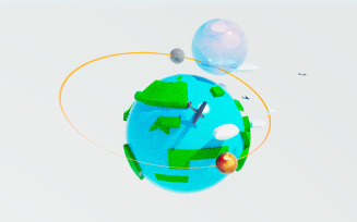 Low poly planets Earth VR AR low-poly 3d model VR / AR / low-poly 3d model