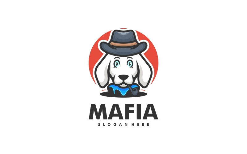 Mafia Dog Simple Mascot Logo Logo Template