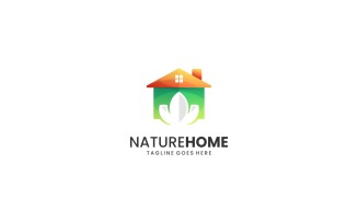 Nature Home Gradient Colorful Logo