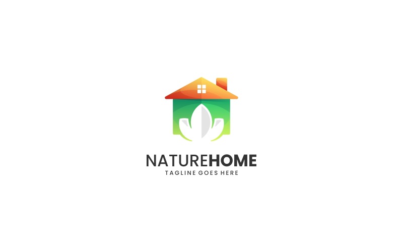 Nature Home Gradient Colorful Logo Logo Template