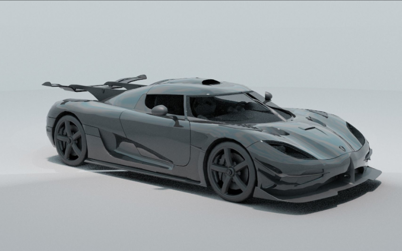 Sport Car elaborating in Blender app Model