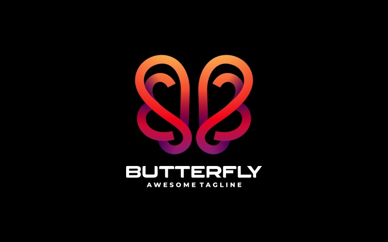 Butterfly Line Art Gradient Logo Vol.1 Logo Template