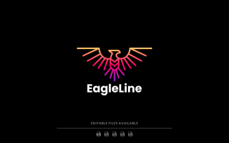 Eagle Line Art Colorful Logo