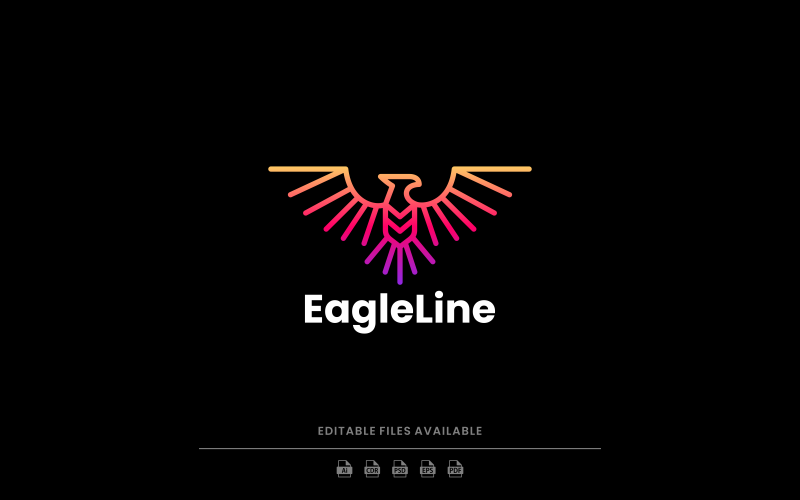 Eagle Line Art Colorful Logo Logo Template