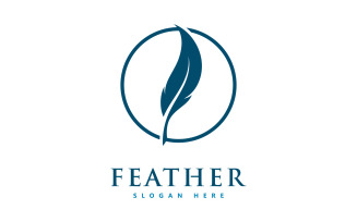 Feather Vector Logo Design Template V4