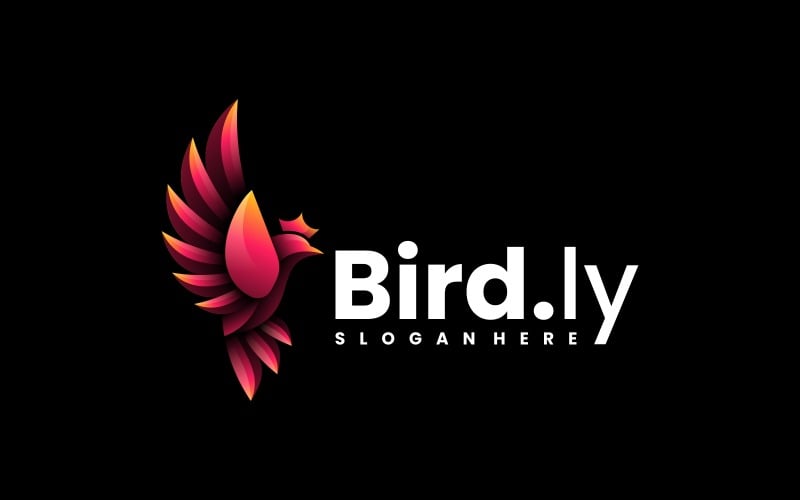 King Bird Gradient Logo Style Logo Template