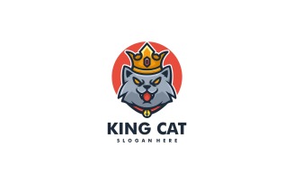 King Cat Simple Mascot Logo