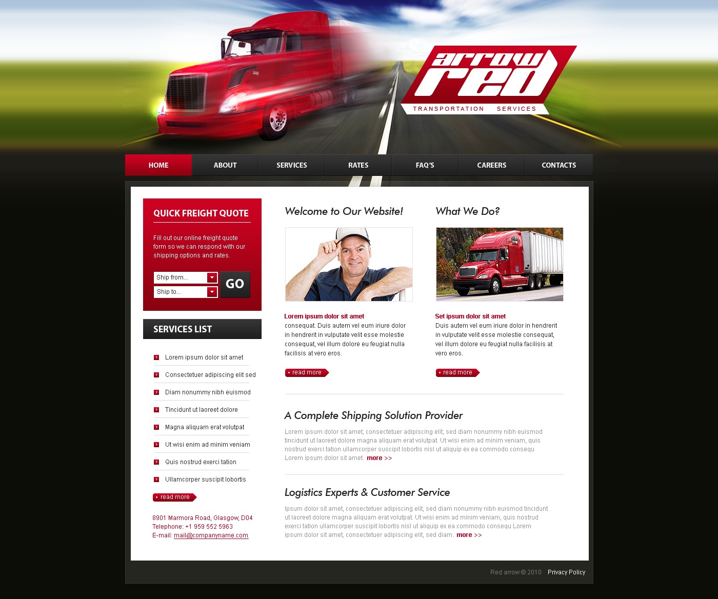 Trucking Website Template #27059