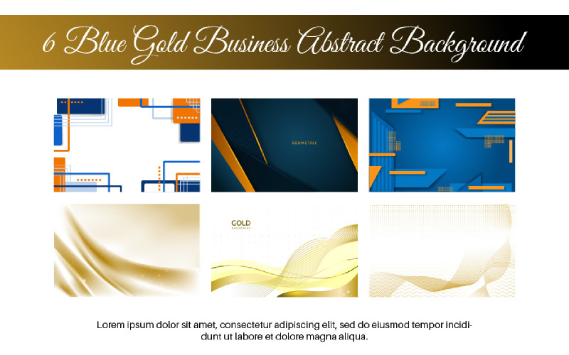 6 Blue Gold Business Abstract Background Illustration