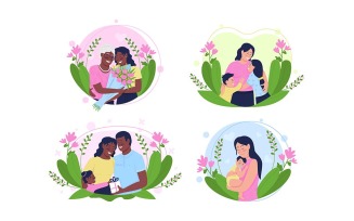 Mothers day flat concept vector illustration