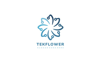 Technology Flower Logo Template
