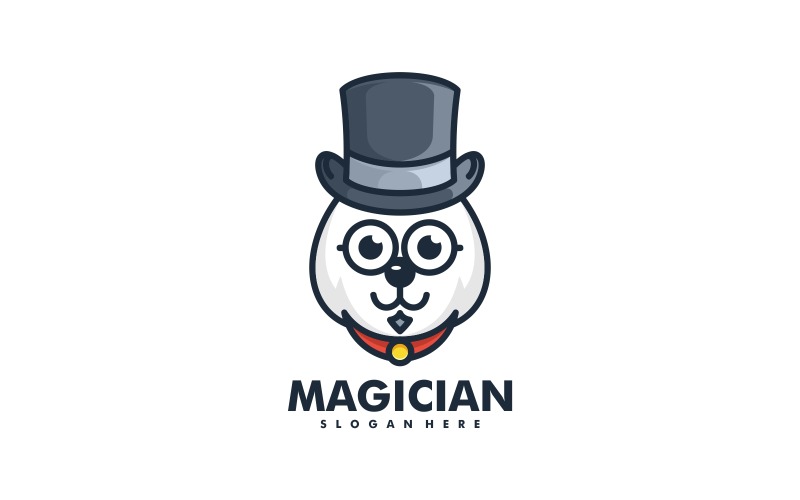 Bear Magician Cartoon Logo Logo Template