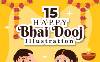 15 Bhai Dooj Indian Festival Celebration Illustration