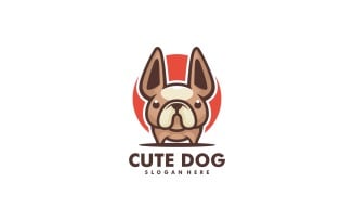 Cute Bulldog Simple Mascot Logo