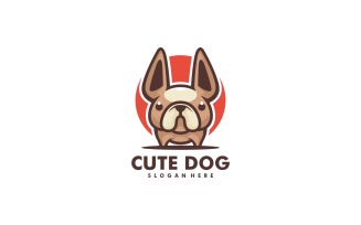 Cute Bulldog Simple Mascot Logo