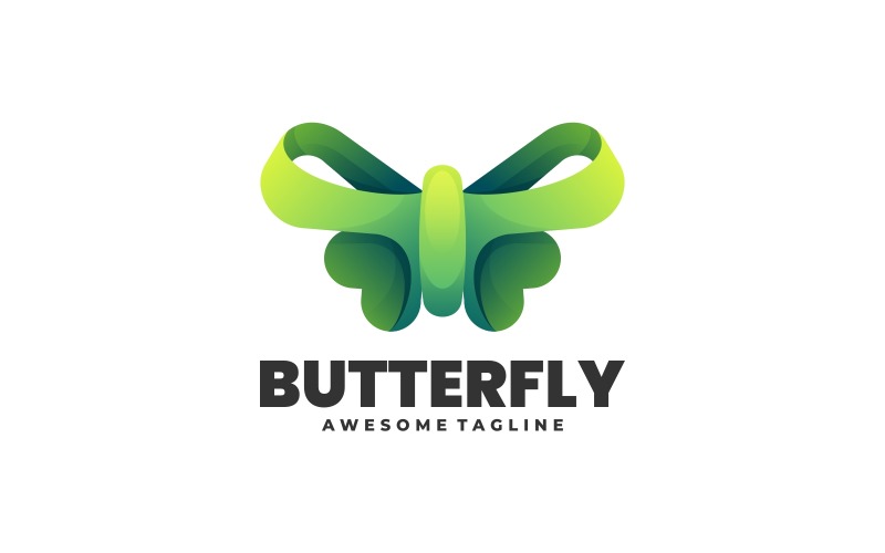 Green Butterfly Gradient Logo Design Logo Template