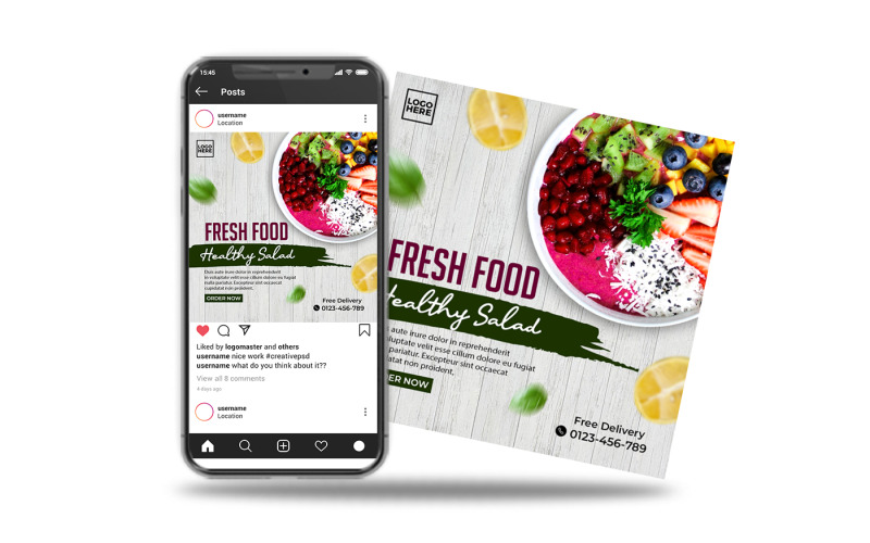 instagram post social media fresh food salad Social Media