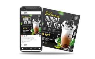 instagram post social media post bubble drink ice tea