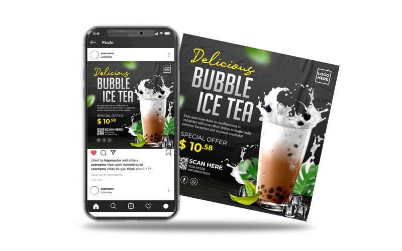 instagram post social media post bubble drink ice tea Social Media