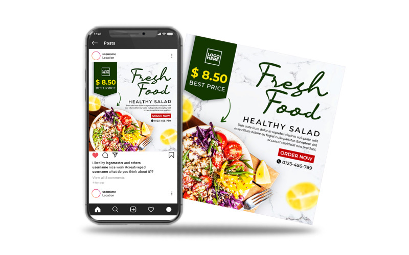 instagram social media post fresh food Social Media