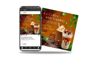instagram social media post ice coffee
