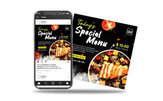 instagram social media post special food menu