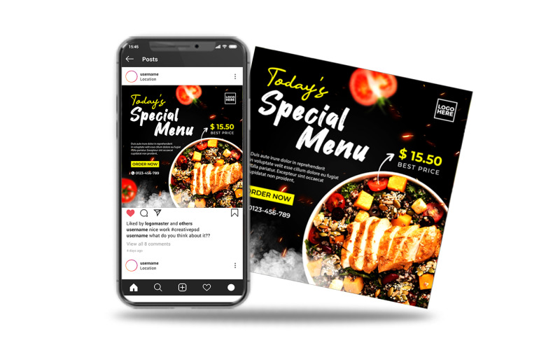 instagram social media post special food menu Social Media