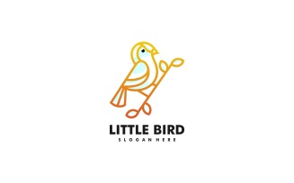 Little Bird Line Art Gradient Logo